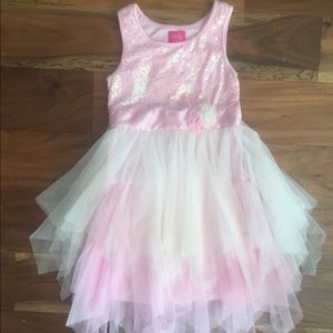 Pinky Dress with sequin top and tulle layers
